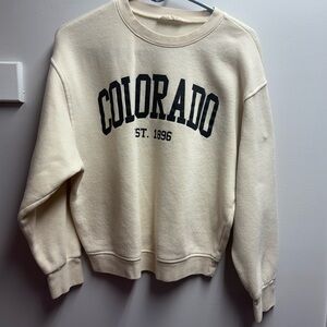 Altar'd State Cream Colorado Sweatshirt Size Small
